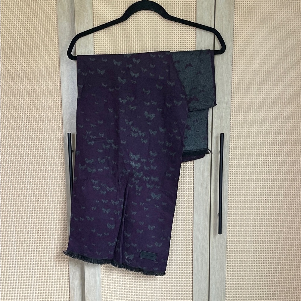Cashmere plum and gray scarf.